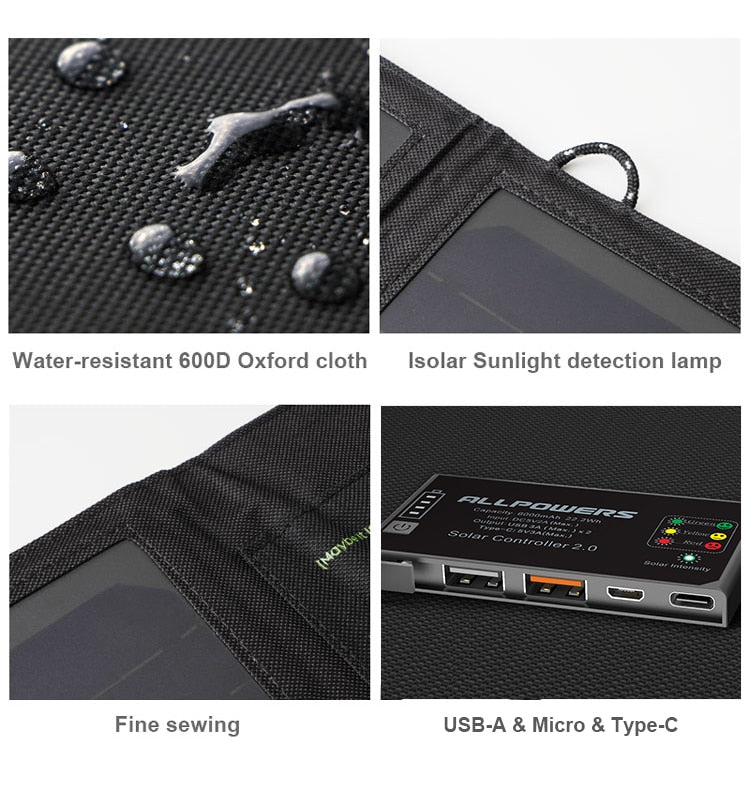 Solar Panel Built-in 10000mAh Battery Portable Solar Charger Waterproof Solar Battery for Mobile Phone Outdoor