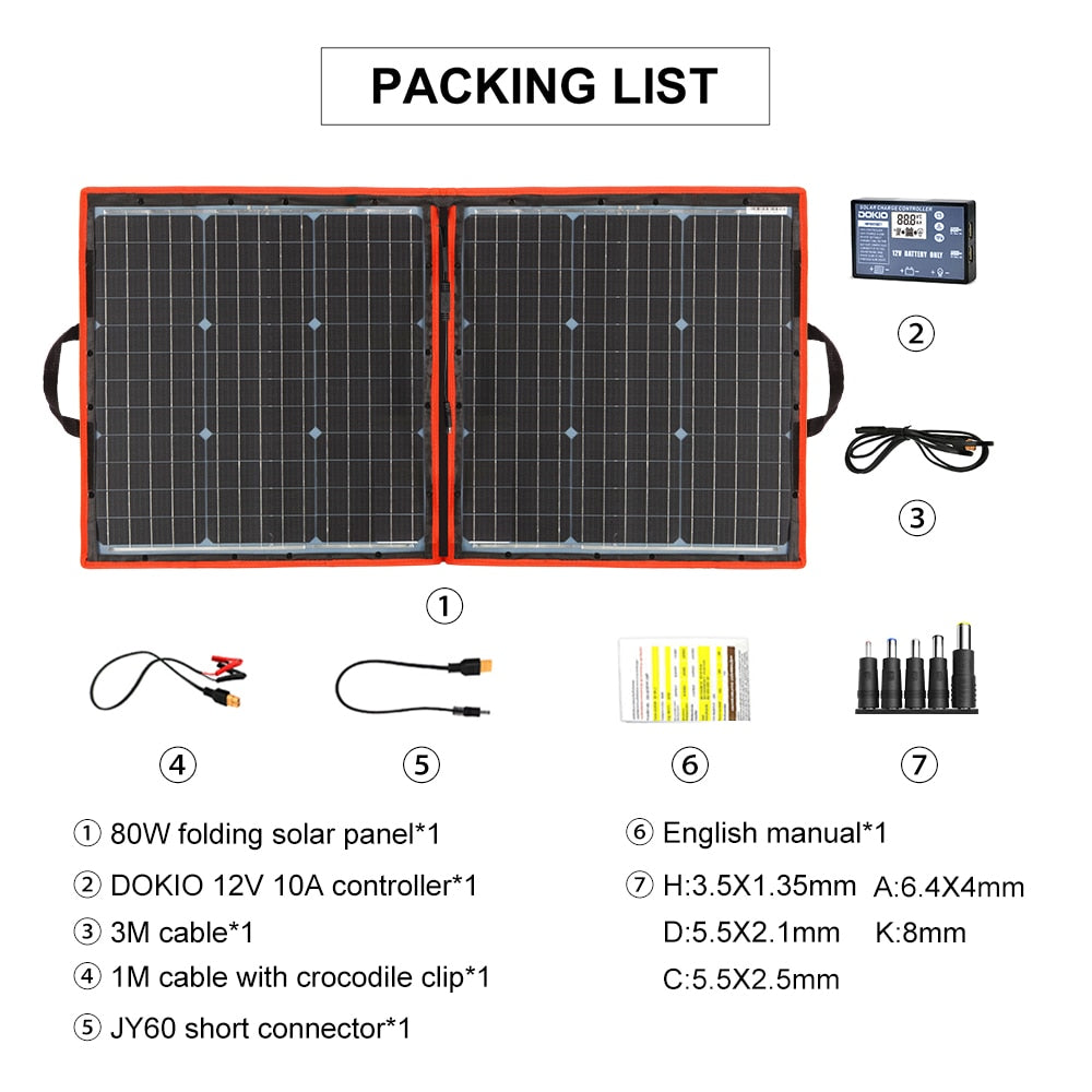 18V 80W 100W 200W Portable Foldable Solar Panel With 12V Controller Flexible Solar Panel For House Camping Travel