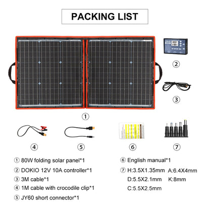 18 В, 80 Вт, 100 Вт, 200 Вт, портативная складная солнечная панель с контроллером 12 В, гибкая солнечная панель для дома, кемпинга, путешествий