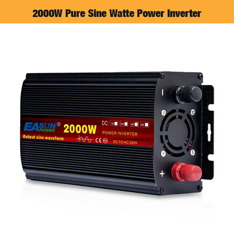 Easun Power – onduleur à onde sinusoïdale Pure, 12/24v DC, 110/220v AC, puissance 3000/4000/5000W, convertisseur de batterie externe Portable, onduleur solaire