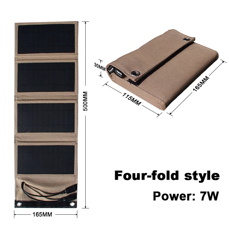 Solar panel 5V 2USB Portable Foldable Waterproof For cell phone power bank 10W Battery Charger outdoor camping tourism Fishing