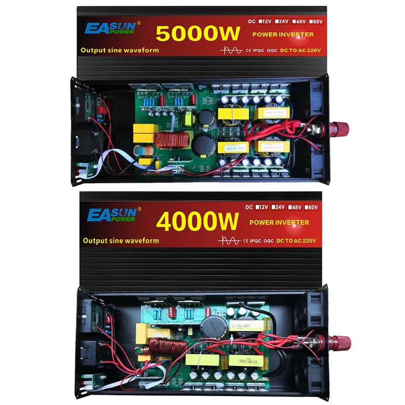 Easun Power – onduleur à onde sinusoïdale Pure, 12/24v DC, 110/220v AC, puissance 3000/4000/5000W, convertisseur de batterie externe Portable, onduleur solaire