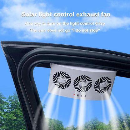 Solar Power Car Exhaust Fan Car Window 3-Head Car Exhaust Fan Air Vent Cooling Radiator Air Purifier Save Energy Car Cooling Fan