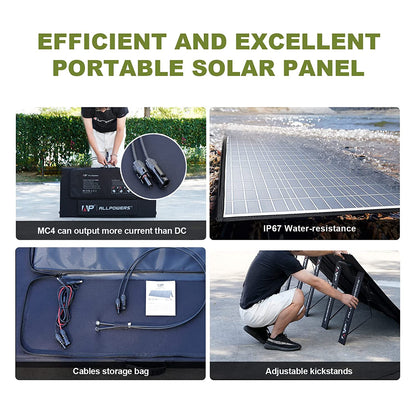 Foldable Solar Panel 400W / 200W / 140W / 100W / 60W Solar Charger with MC-4 Output for Power Station Solar Generator