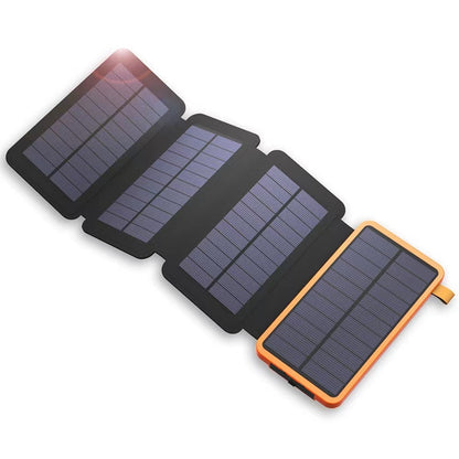 Солнечное зарядное устройство Power Bank 10000 мАч Портативное солнечное зарядное устройство для телефона 4 солнечные панели Внешний аккумулятор для телефонов На открытом воздухе Кемпинг
