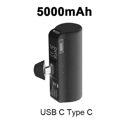 Мини-Power Bank 5000 мАч, портативный зарядный аккумулятор, запасной внешний аккумулятор для телефона для iPhone 14 13 12 Pro Max Samsung Xiaomi