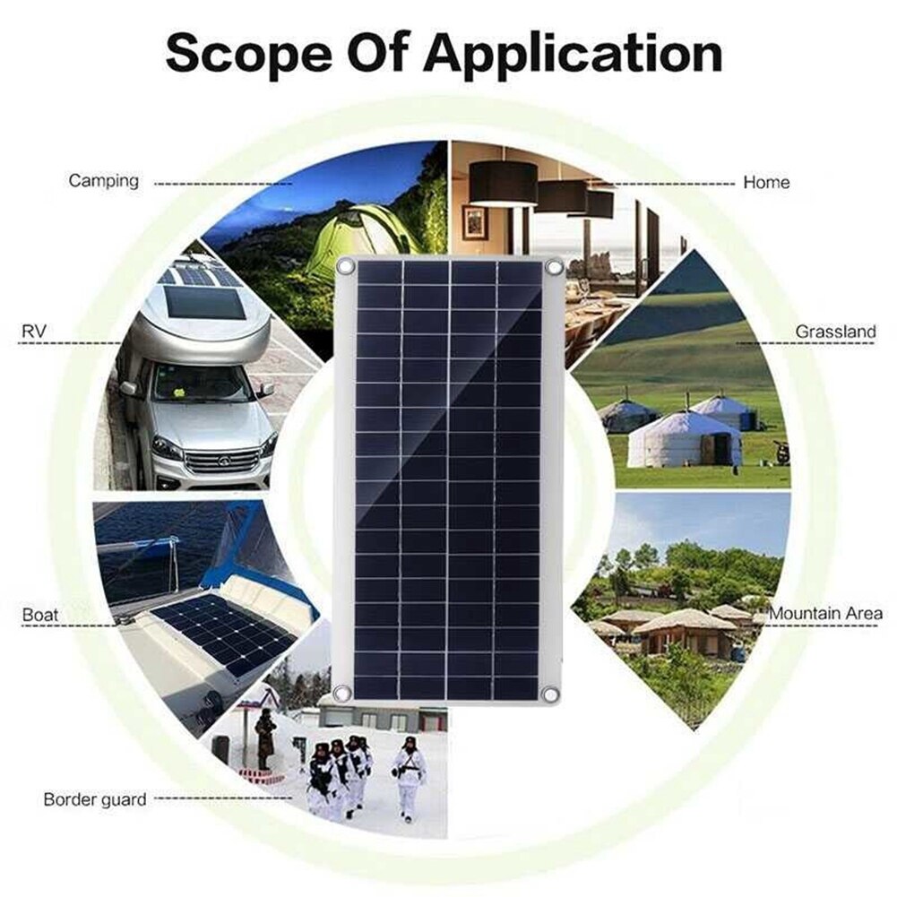 Cellules solaires flexibles de panneau solaire de 30W pour la voiture RV bateau maison toit Van Camping batterie solaire 10A Module de contrôleur solaire