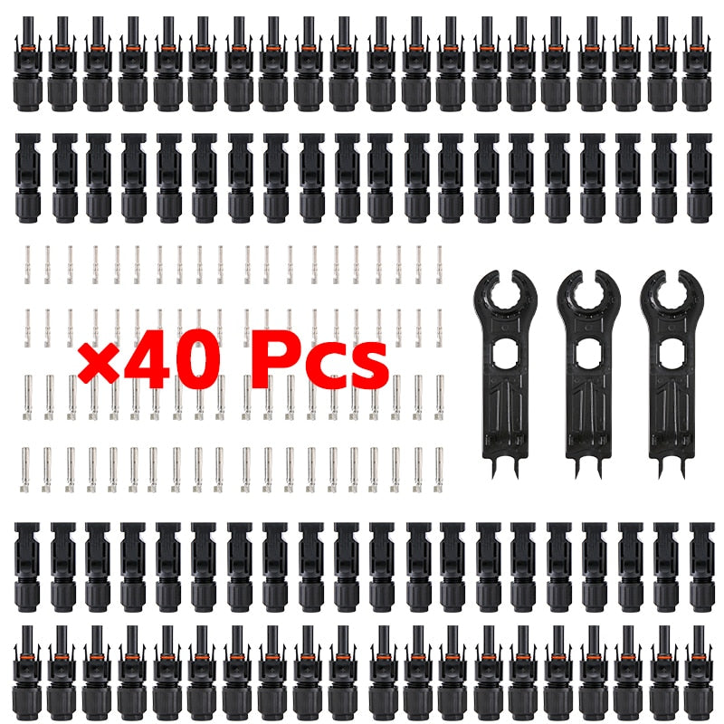 Connecteur solaire DC 400/200/100/40/20/10/5 pièces, panneau 1000V30A, Kit de connecteurs 100 paires pour câble PV/MC 2.5/4/6 mm2, livraison gratuite