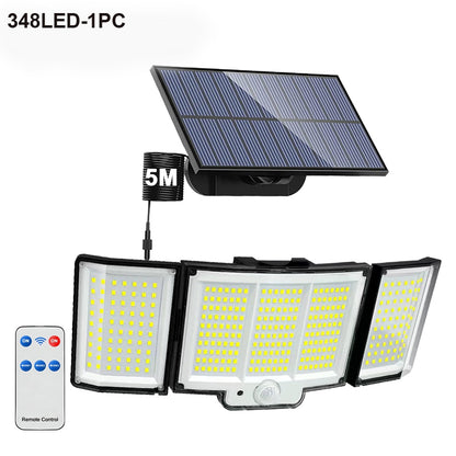 106 светодиодный солнечный светильник для улицы, 328 светодиодных прожекторов, IP65, водонепроницаемый датчик движения, индукционные солнечные фонари для защиты от наводнений, 3 режима
