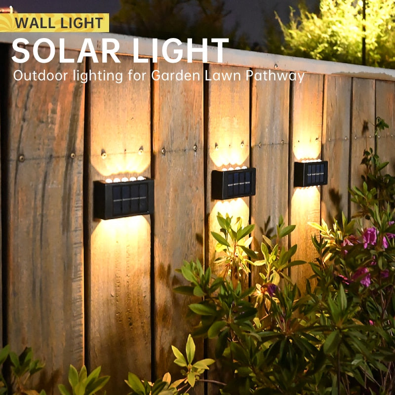 Solar Wall Lamp Outdoor Solar Light Waterproof Up And Down Luminous Lighting Courtyard Street Landscape Garden Decor Wall Light