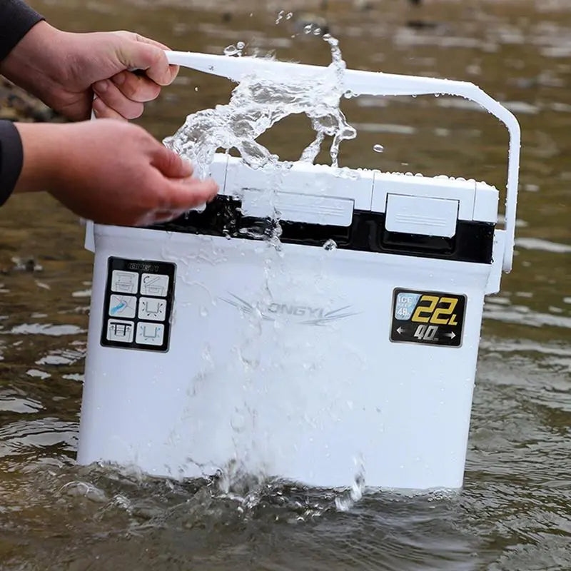 10-22L Fishing Cooler Box Fishing Live Bait Cooler Tackle Box Fish Lure Box Refrigeration Case Camping Heat Preservation Box