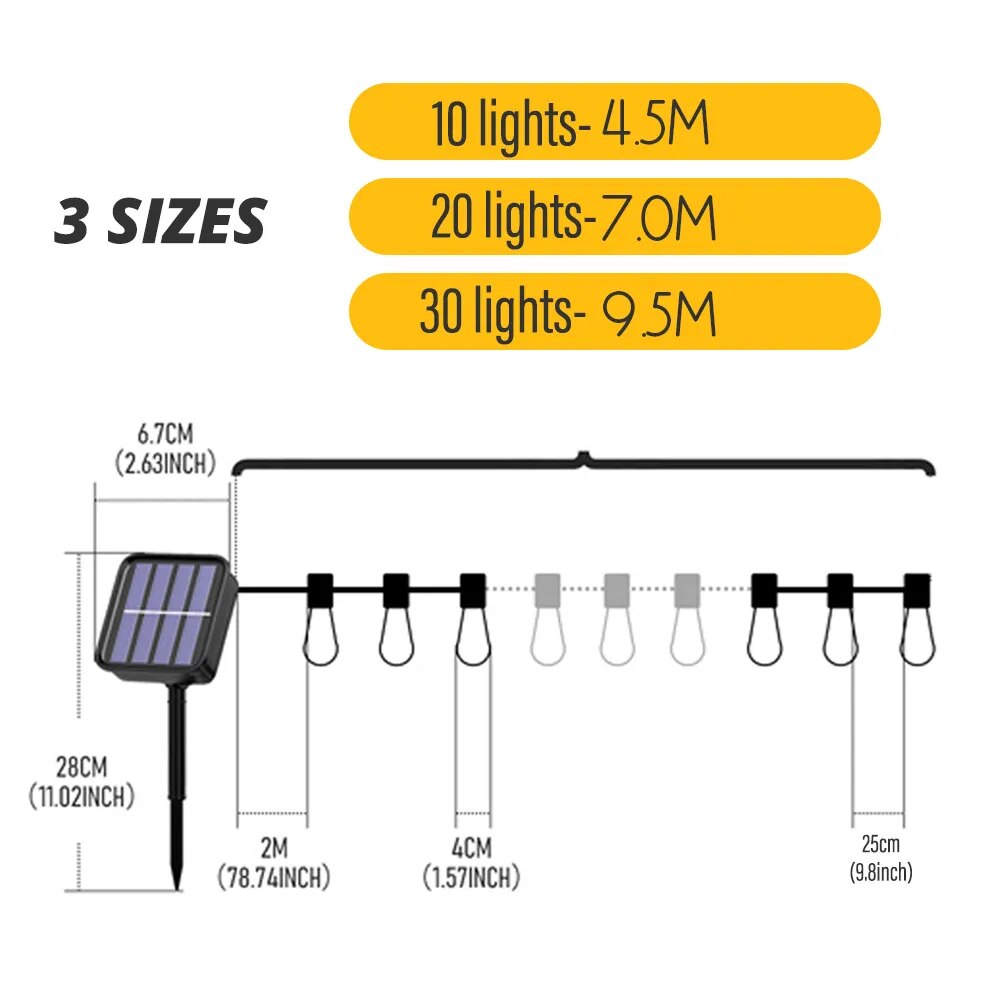 S14 Лампа Эдисона на солнечных батареях