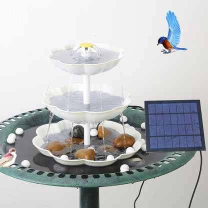 3-х уровневая ванна для птиц с солнечным насосом мощностью 3 Вт, солнечный фонтан своими руками, съемный и подходящий для ванны для птиц, украшения сада