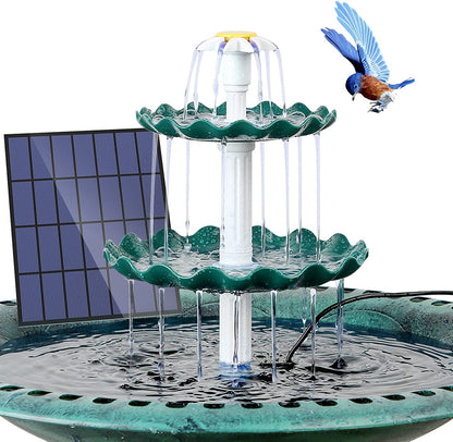 3-х уровневая ванна для птиц с солнечным насосом мощностью 3 Вт, солнечный фонтан своими руками, съемный и подходящий для ванны для птиц, украшения сада